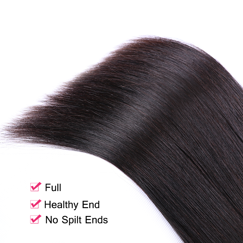 Straight Hair 3 Bundles With 13x6 Lace Frontal Remy Human Hair 4 Bundles With Lace Frontal