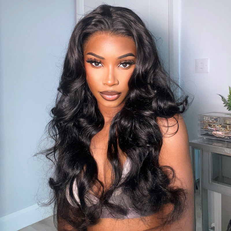 Body Wave Transparent Full Lace Human Hair Wig Sterly 100% Human Hair Wigs