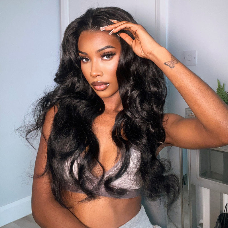 Body Wave Transparent Full Lace Human Hair Wig Sterly 100% Human Hair Wigs
