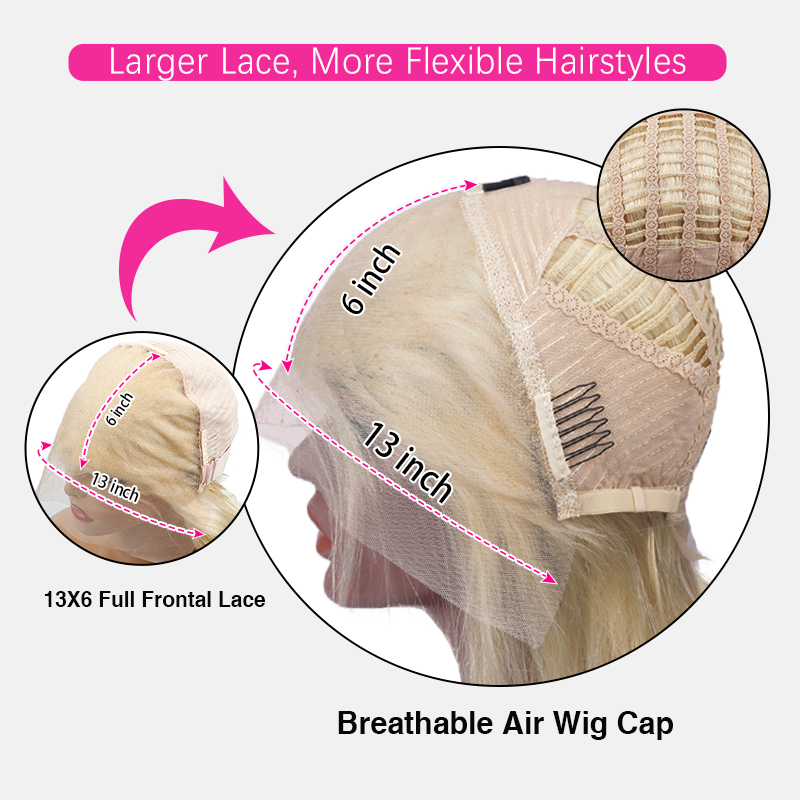 Sterly Hair 613 Blonde 13x6 /5×5 Water Wave Lace Front Wigs Long Blonde Glueless Wig 100% Human Hair