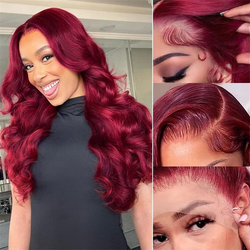 250% Density | #99J Burgundy Glueless 5x5 Loose Body Wave Wig
