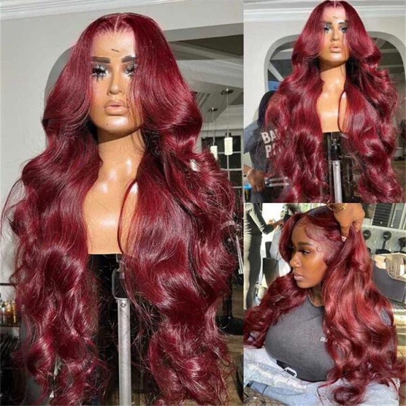 250% Density | #99J Burgundy Glueless 5x5 Loose Body Wave Wig