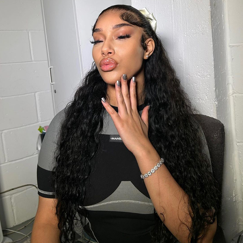 Sterly Deep Wave Bundles With 13X6 Lace Frontal Human Hair Bundles With Frontal
