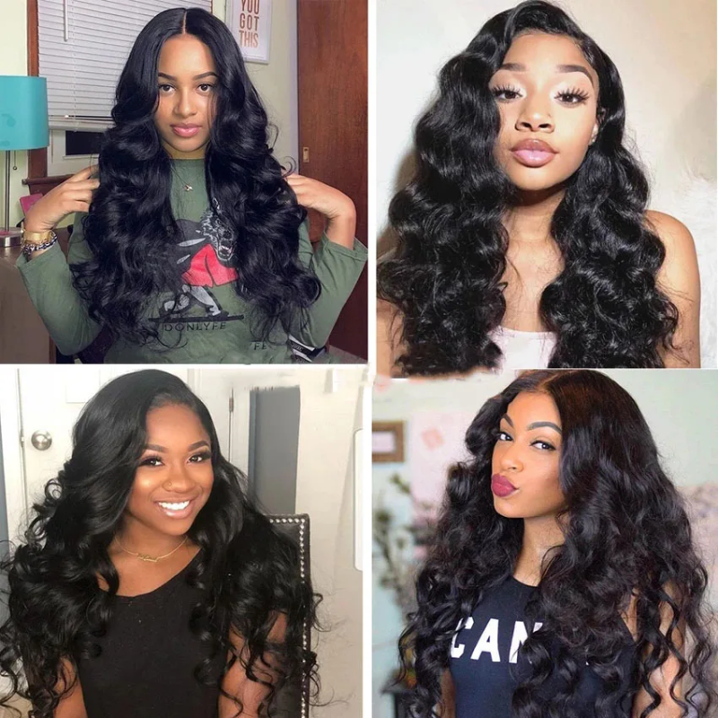 Loose Wave Hair Bundles Human Hair 3/4 /PCS With 5x5 Lace Closure
