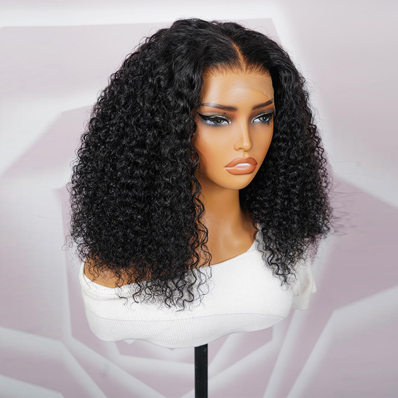 Perruque de cheveux humains bouclés super épais à double tirage, haute densité 250 %, 13 × 6