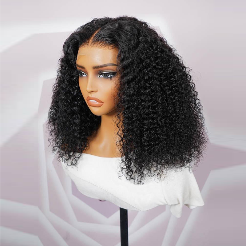 Perruque de cheveux humains bouclés super épais à double tirage, haute densité 250 %, 13 × 6