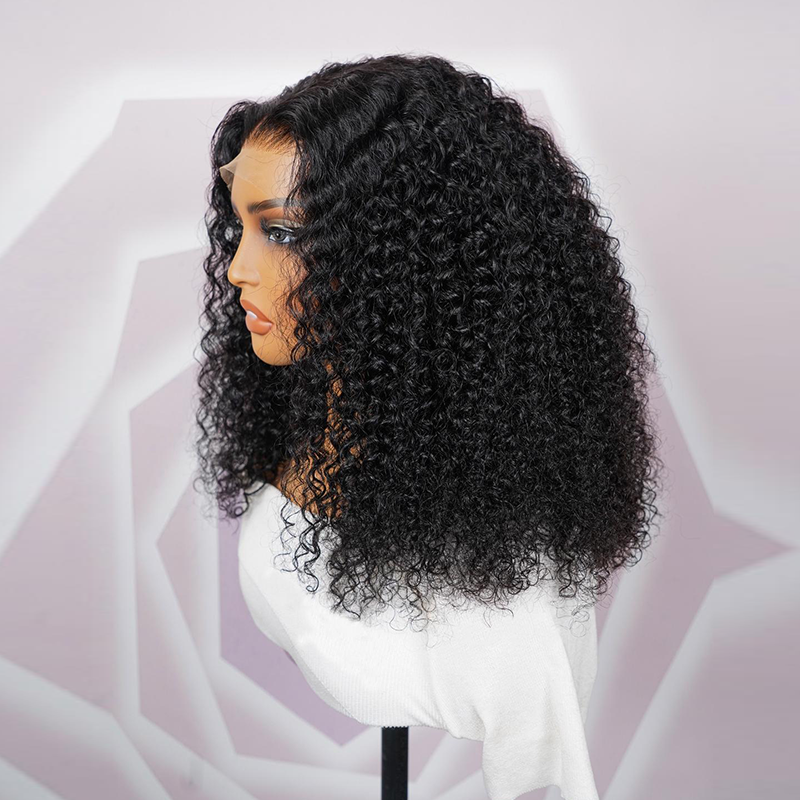 Perruque de cheveux humains bouclés super épais à double tirage, haute densité 250 %, 13 × 6