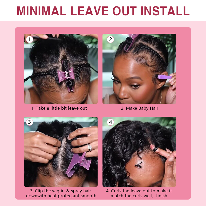 New Updated No Leave Out No Lace No Glue Jerry Culry V Part Drawstring Wig