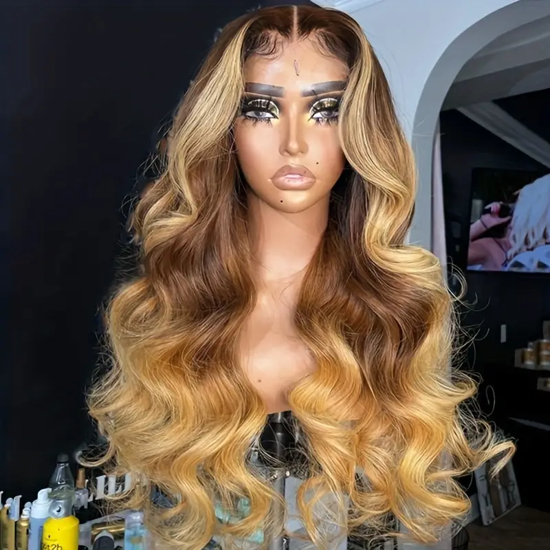 Sterly Ombre Color T6/27 Wear Go Glueless Loose Body Wave Human Hair Wigs
