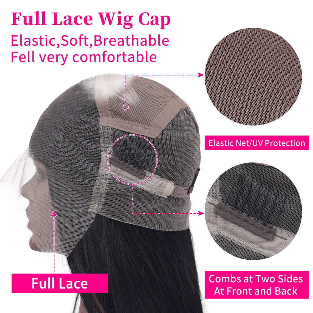 Flash Sale Full Lace Straight Human Hair Wig Sterly Full Lace Human Hair Wigs 180% Density