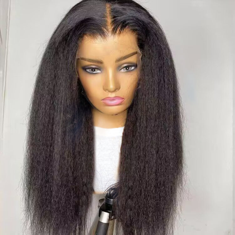 Perruques sans colle Sterly Wear And Go Yaki - Perruques de cheveux humains lisses 5×5/13×6 en dentelle transparente HD