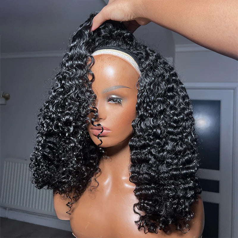 Burmese Curly 3-In-1 Half Wig Glueless Install with Drawstring Beginner Friendly