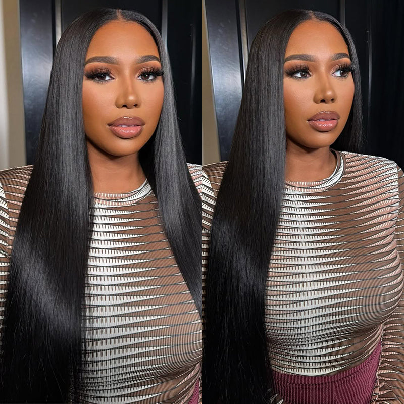 Affordable #1 Jet Black Straight Hair Wig 13x6 Lace Front Human Hair Wigs Sterly Hair