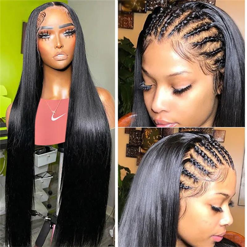 13×6 Straight Hair Frontal Wigs Human Hair 250% Density Sterly Straight Human Hair Wigs For Women