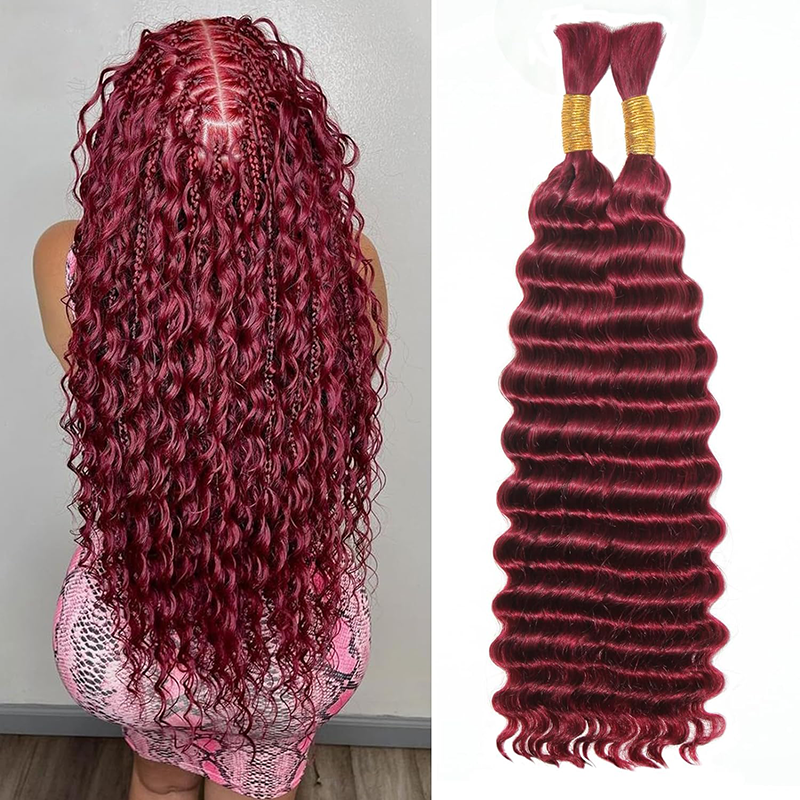 Cheveux humains ondulés profonds Sterly pour tressage sans trame, 100 g (1 paquet, 2 paquets de 50 g)