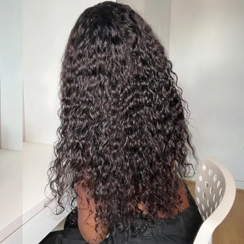 Perruques en cheveux humains avec dentelle frontale Sterly Water Wave Wear Go, sans colle, nœuds pré-décolorés, 6 × 4,5
