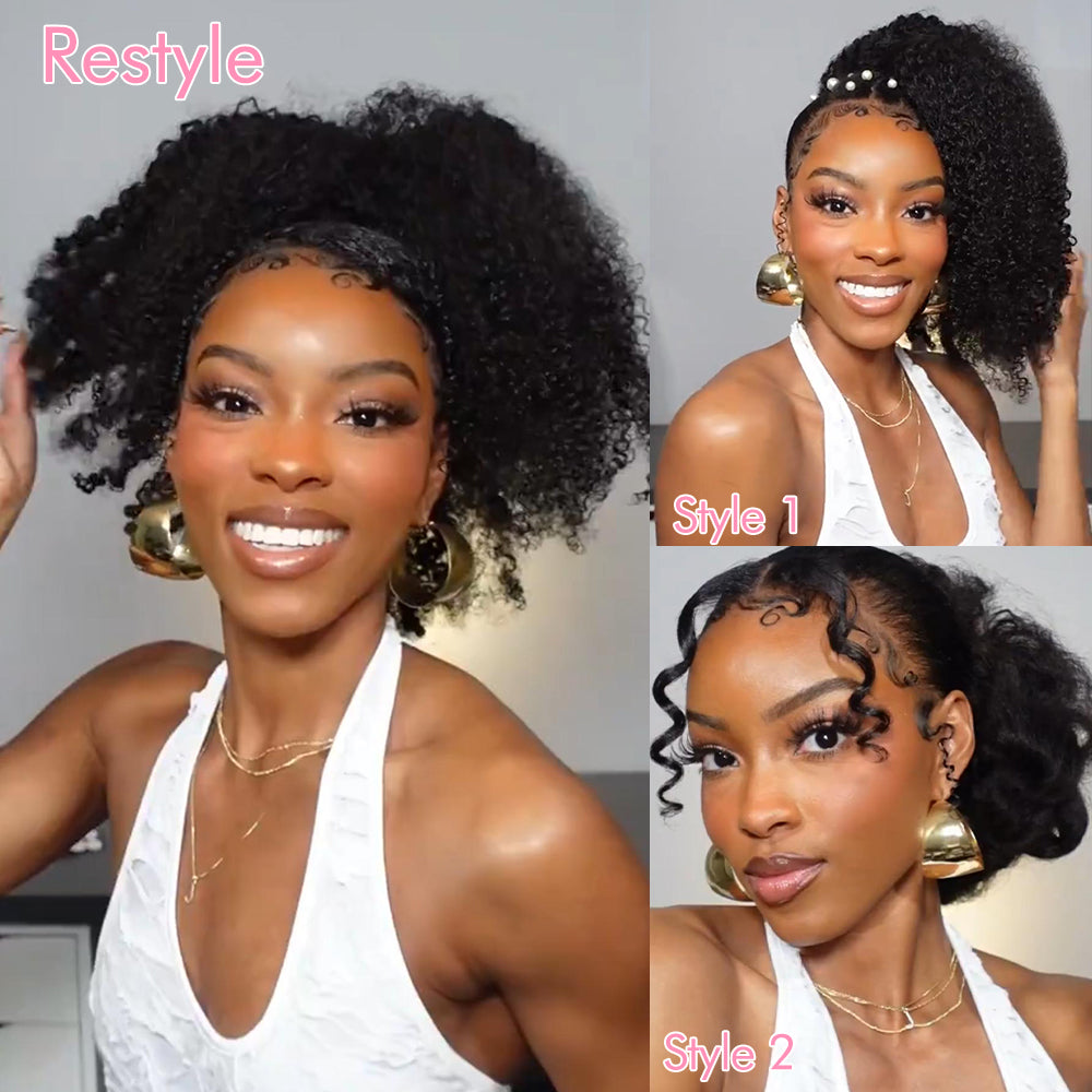 Sterly Curly Human Hair Drawstring Ponytail Human Hair Extensions