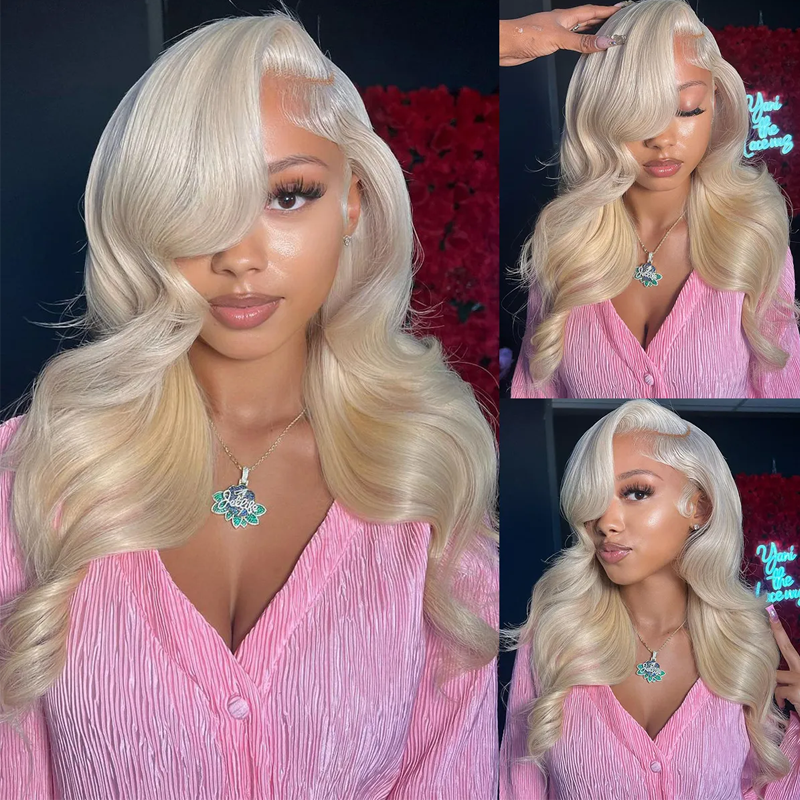 Pre-Cut Lace Glueless Blonde 5×5 Closure Wig Human Hair 250% Density Body Wave / Straight Hair