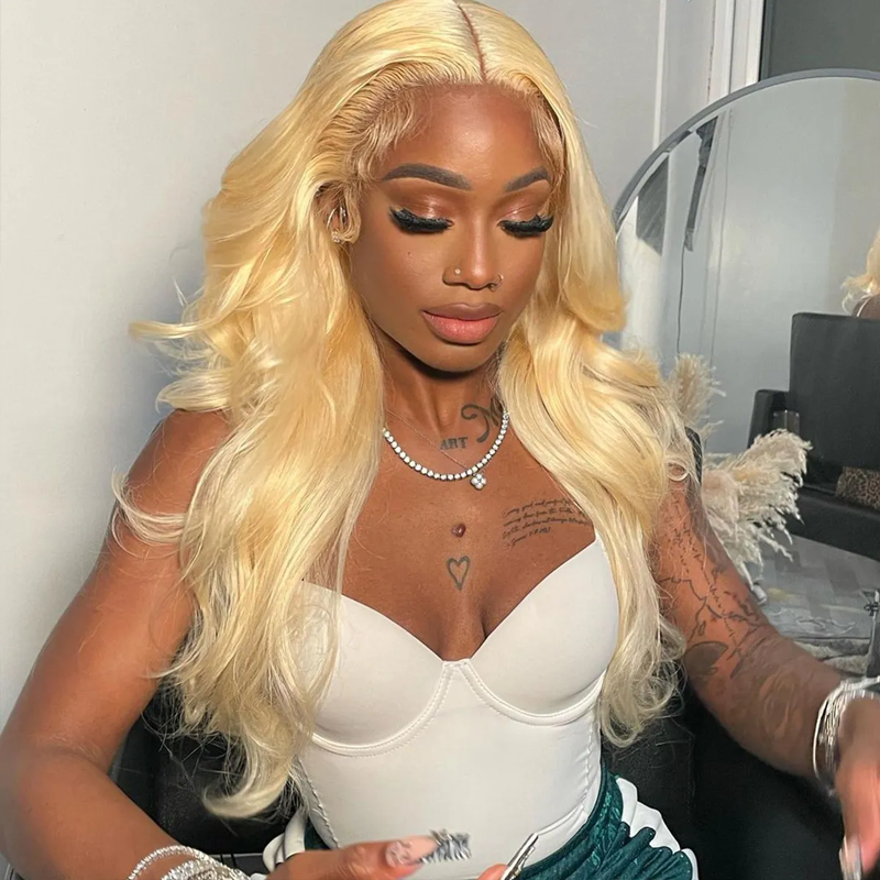 #613 Blonde 13x6 Full Frontal Lace Loose Body Wave Wigs 250% Density