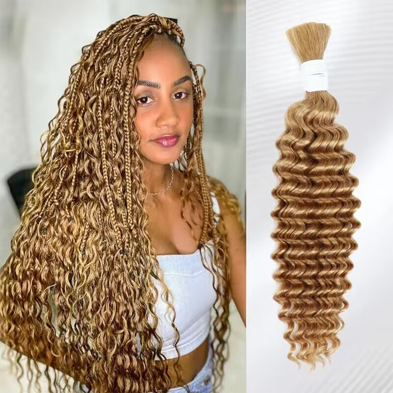 Deep Wave Bulk Human Hair For Braiding No Weft 100% Human Hair Extensions Micro Braiding Hair 100g/Bundle