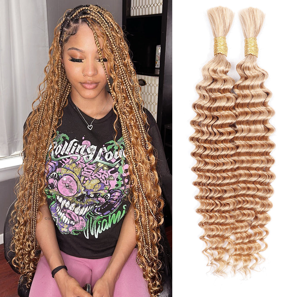 Cheveux humains ondulés profonds Sterly pour tressage sans trame, 100 g (1 paquet, 2 paquets de 50 g)