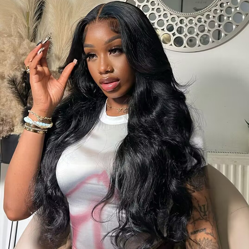 Affordable #1 Jet Black Straight Hair Wig 13x6 Lace Front Human Hair Wigs Sterly Hair