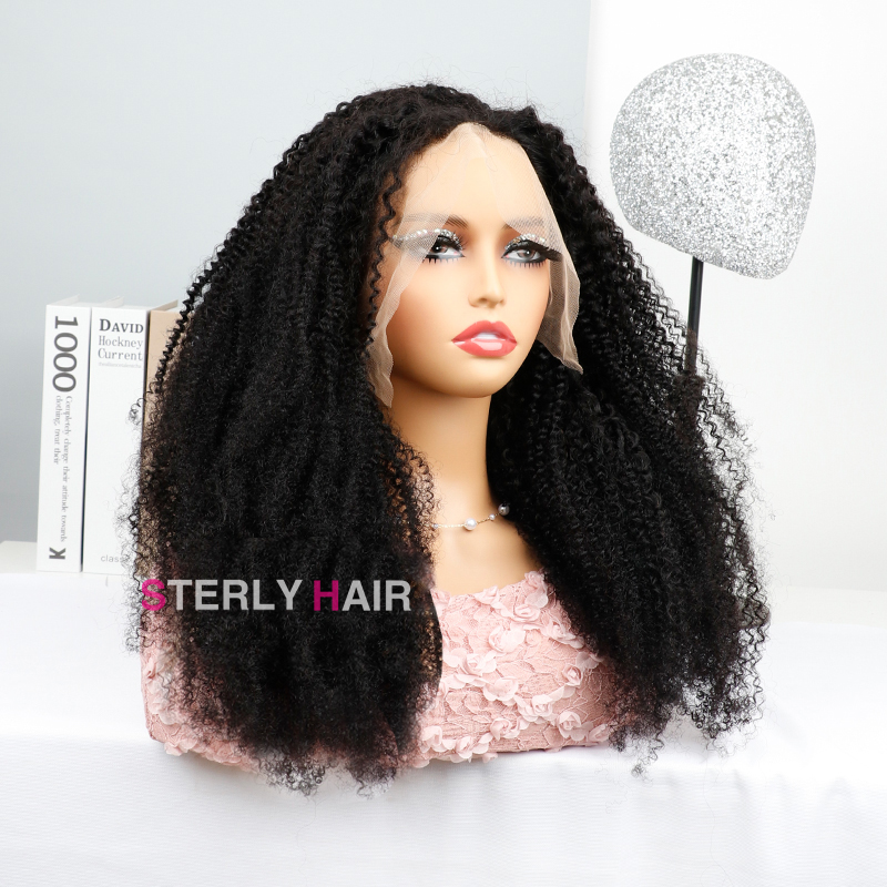 Sterly 4b/4c Curly Wig Perfect Afro Curls 5×5 Pre-cut Lace Human Hair Wigs