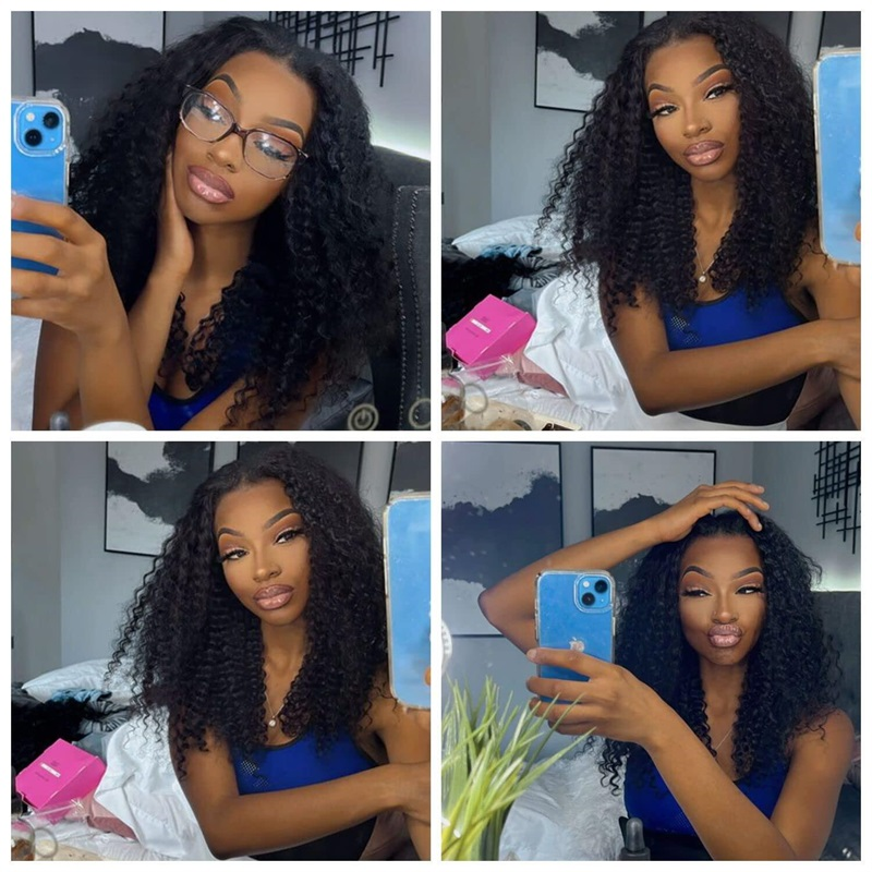 𝐍𝐄𝐖 ✅ Perruque en V sans colle, densité 250 %, cheveux humains, sans perte, ondulée profonde, pour femmes