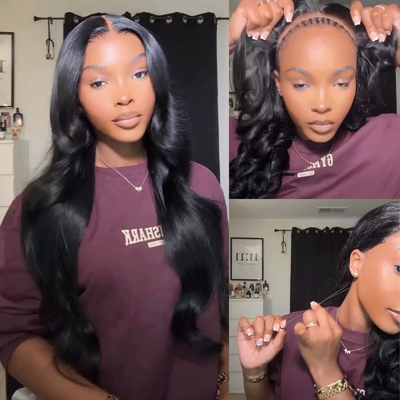 #1 Jet Black 13×6 Lace Loose Body Wave Wig Human Hair Sterly Hair