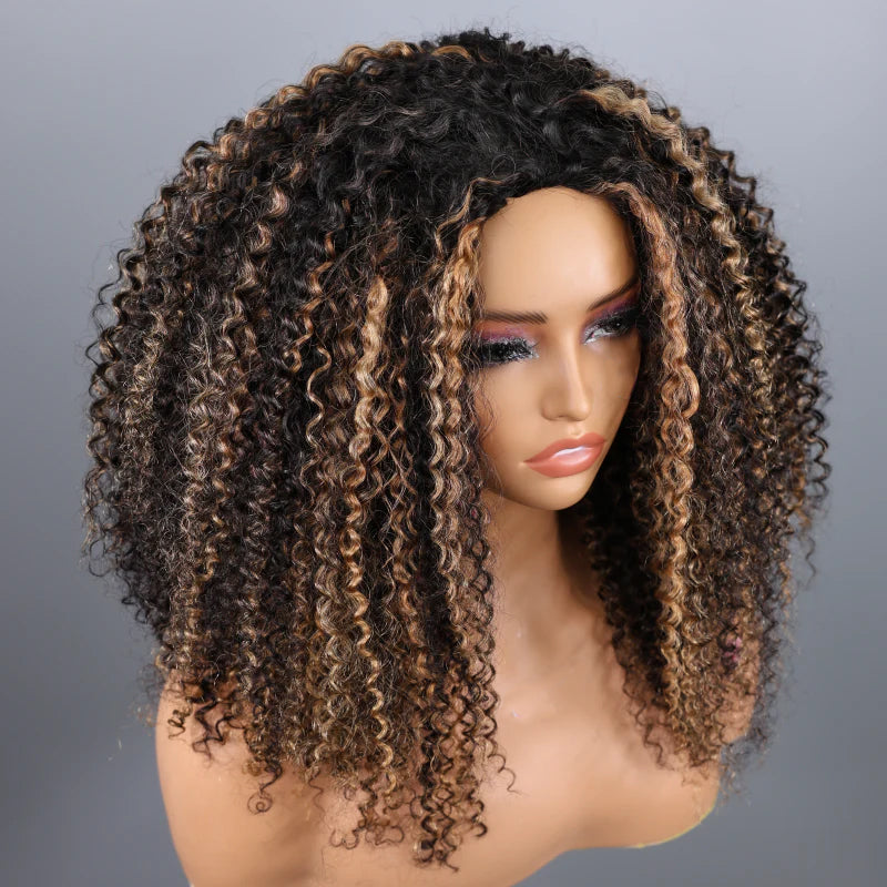 Highlight Kinky Curly Wave 3-In-1 Half Wig Glueless Install with Drawstring  Beginner Friendly