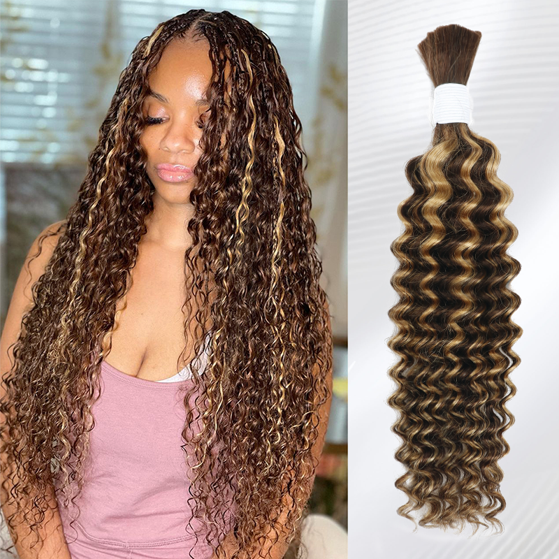 Deep Wave Bulk Human Hair For Braiding No Weft 100% Human Hair Extensions Micro Braiding Hair 100g/Bundle