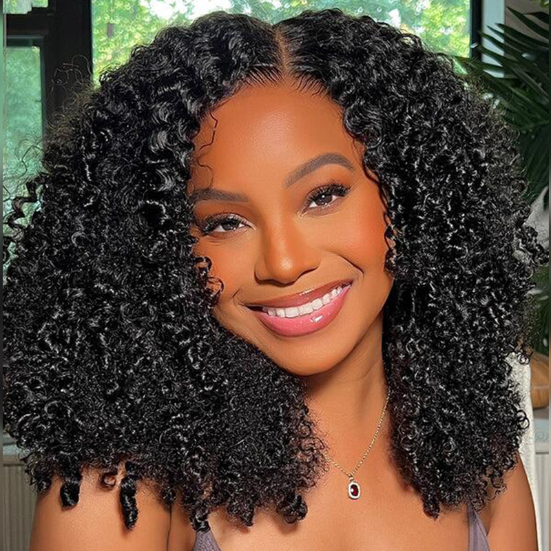 Perruque de cheveux humains crépus bouclés haute densité 250 % Sterly 13 × 6, perruque super épaisse à double tirage 3c/4a