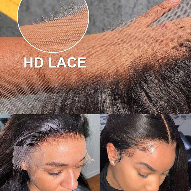 #1 Jet Black Glueless 7×6 Real HD Lace Silky Straight Hair Wig Ready To Go 100% Human Hair
