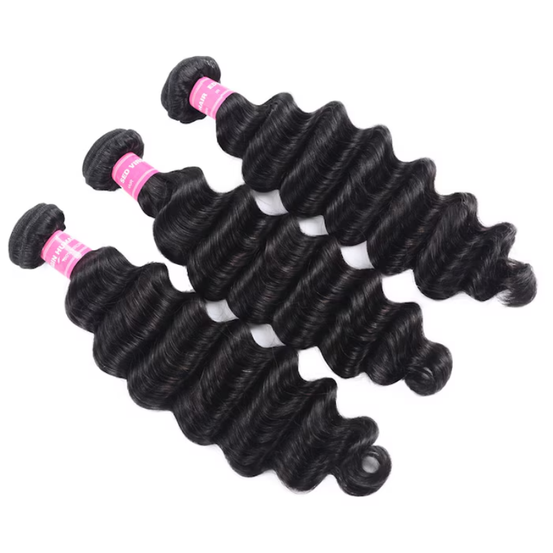 Sterly Unprocessed Loose Deep Wave Virgin Hair 3 Bundles with 13×4 Lace Frontal Hand-tied
