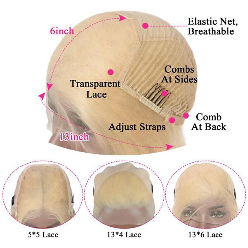 Sterly 613 Blonde HD Transparent Lace 13×4 13x6 Straight Lace Front Human Hair Wigs