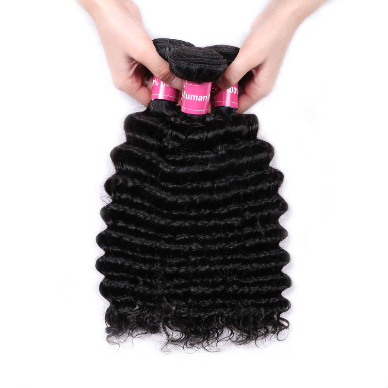 Sterly Deep Wave Bundles With 5x5 Lace Closure Human Hair Bundles With Closure