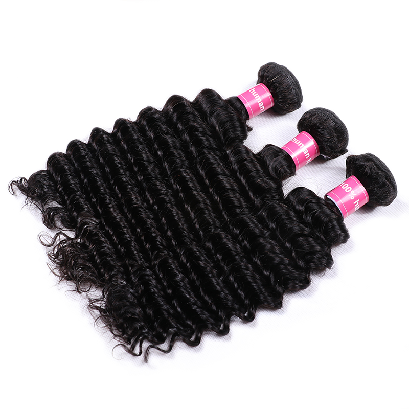 Sterly Deep Wave Bundles With 5x5 Lace Closure Human Hair Bundles With Closure