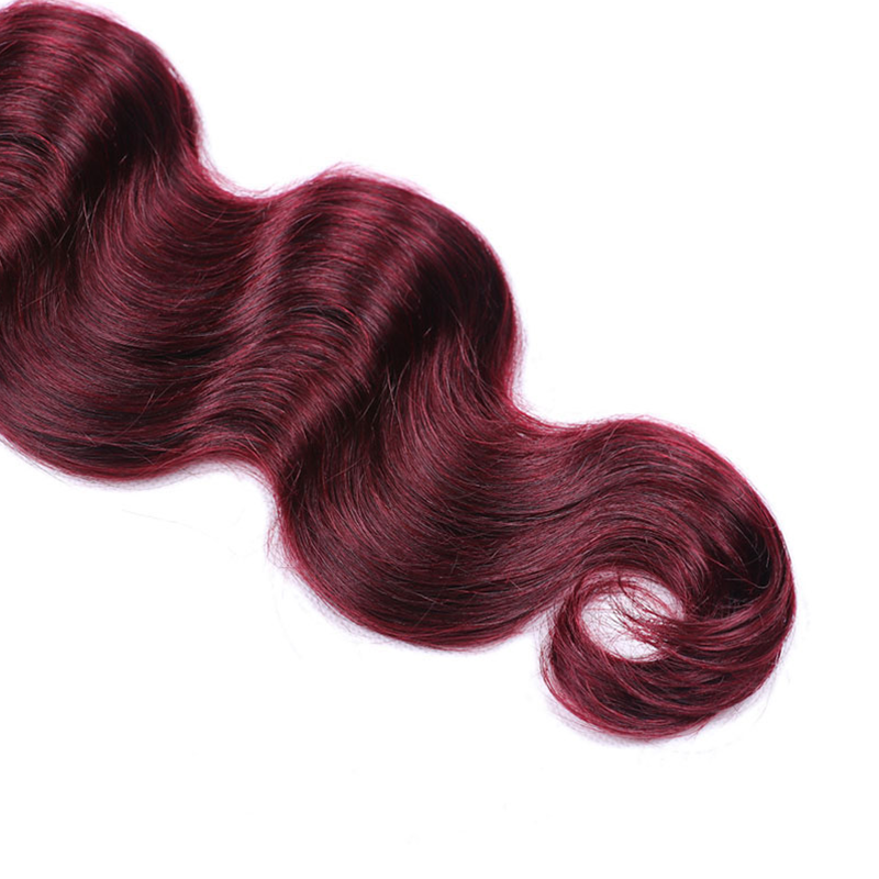 Sterly T1B/99j Colored Ombre Straight Hair / Body Wave Bundles Human Hair Weave