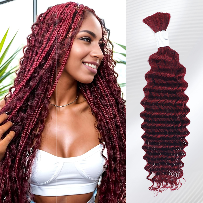 Deep Wave Bulk Human Hair For Braiding No Weft 100% Human Hair Extensions Micro Braiding Hair 100g/Bundle