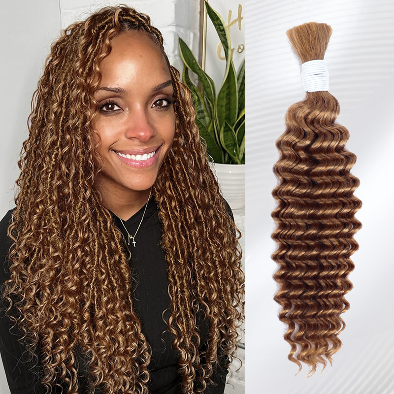 Deep Wave Bulk Human Hair For Braiding No Weft 100% Human Hair Extensions Micro Braiding Hair 100g/Bundle