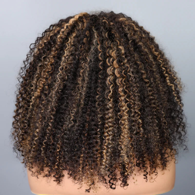Highlight Kinky Curly Wave 3-In-1 Half Wig Glueless Install with Drawstring  Beginner Friendly