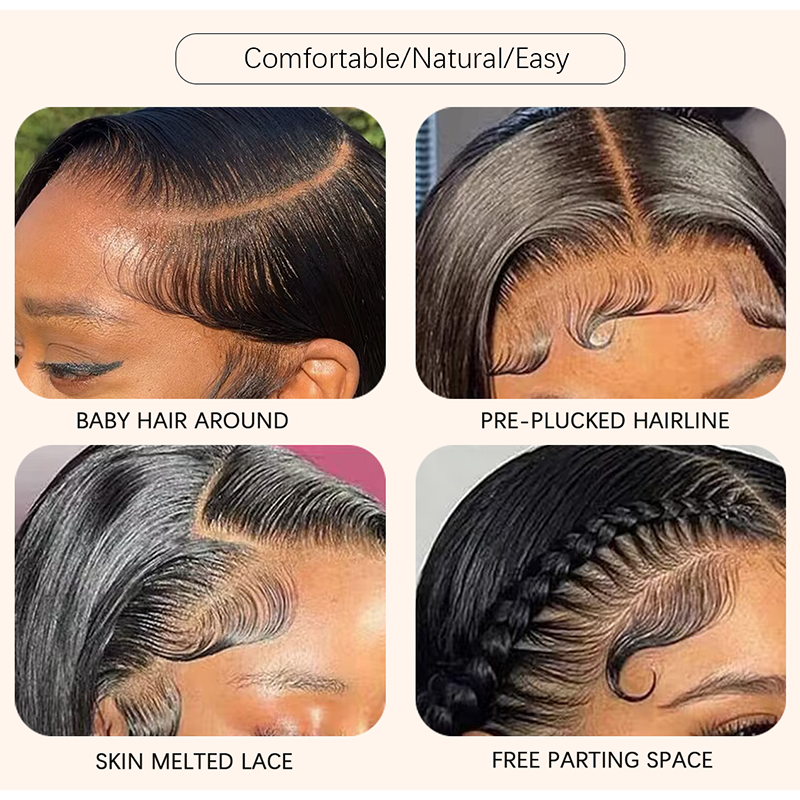 Premium Super Double Drawn Human Hair Wigs Raw Hair 13×6 Lace frontal Body Wave Wig 250% Density