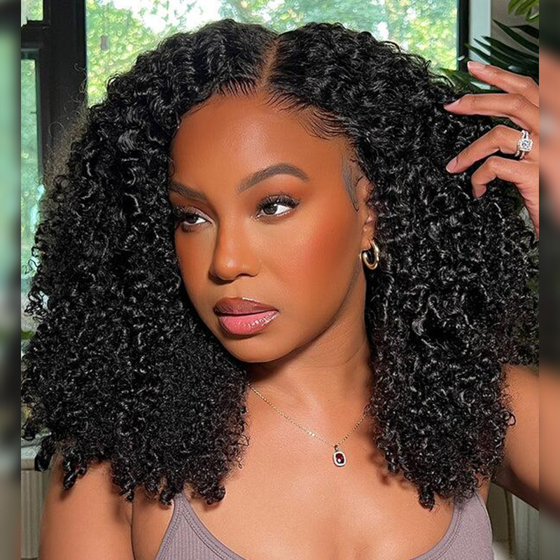 Perruque de cheveux humains crépus bouclés haute densité 250 % Sterly 13 × 6, perruque super épaisse à double tirage 3c/4a