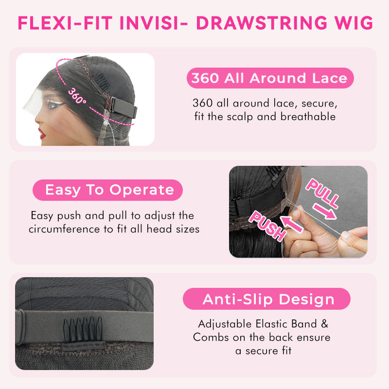 Perruques Lace Frontal HD 360° en cheveux humains Yaki lisses/frisés pour femmes, Sterly Hair