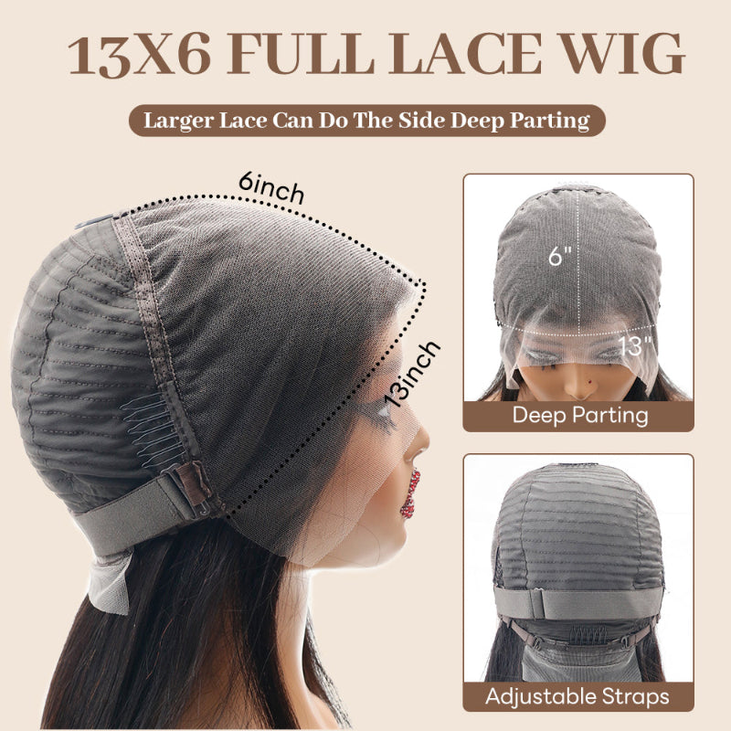 #1 Jet Black Glueless 7×6 Real HD Lace Silky Straight Hair Wig Ready To Go 100% Human Hair