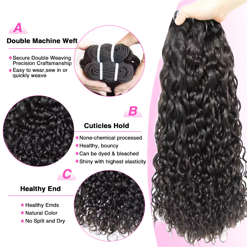 Raw Water Wave Bundles High Quality 100% Human Hair Sterly Hair