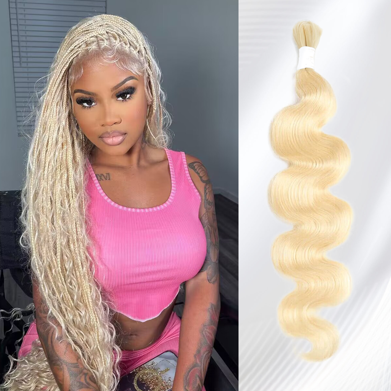 Cheveux humains ondulés pour tressage sans trame, 100 % cheveux humains non traités pour tresses bohèmes, humides et ondulées