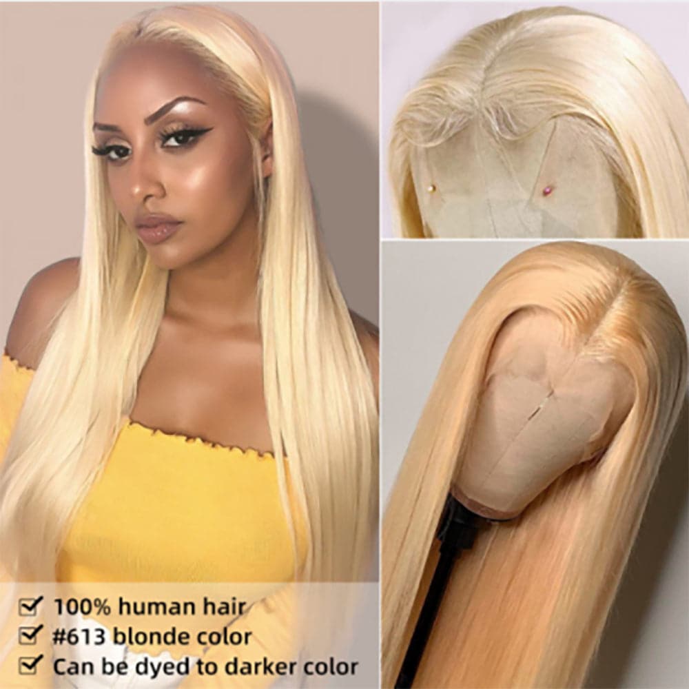 Sterly 613 Blonde HD Transparent Lace 13×4 13x6 Straight Lace Front Human Hair Wigs