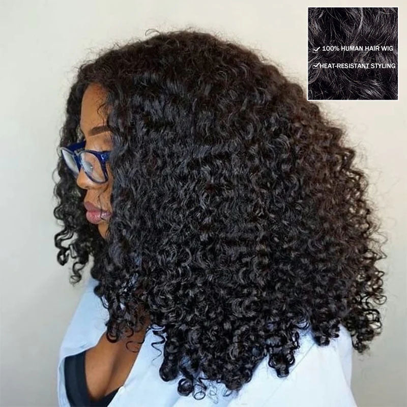 Affordable Burmese Curly Frontal Human Hair Wig Hot Selling Premium Hair Drawstring Wig With Finger Coil Ends
