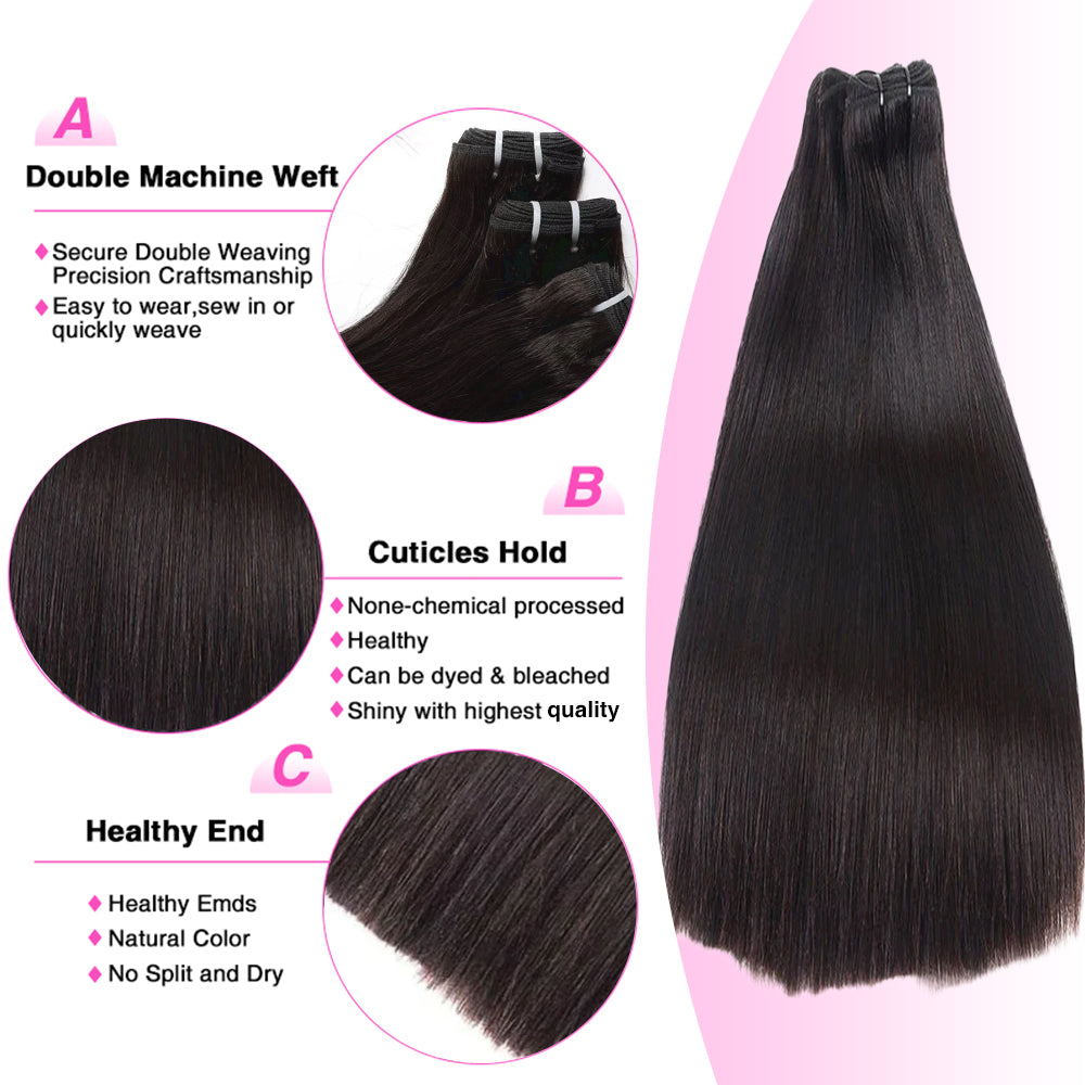 Raw Straight Human Hair Bundles High Quality Virgin Cuticle Aligned
